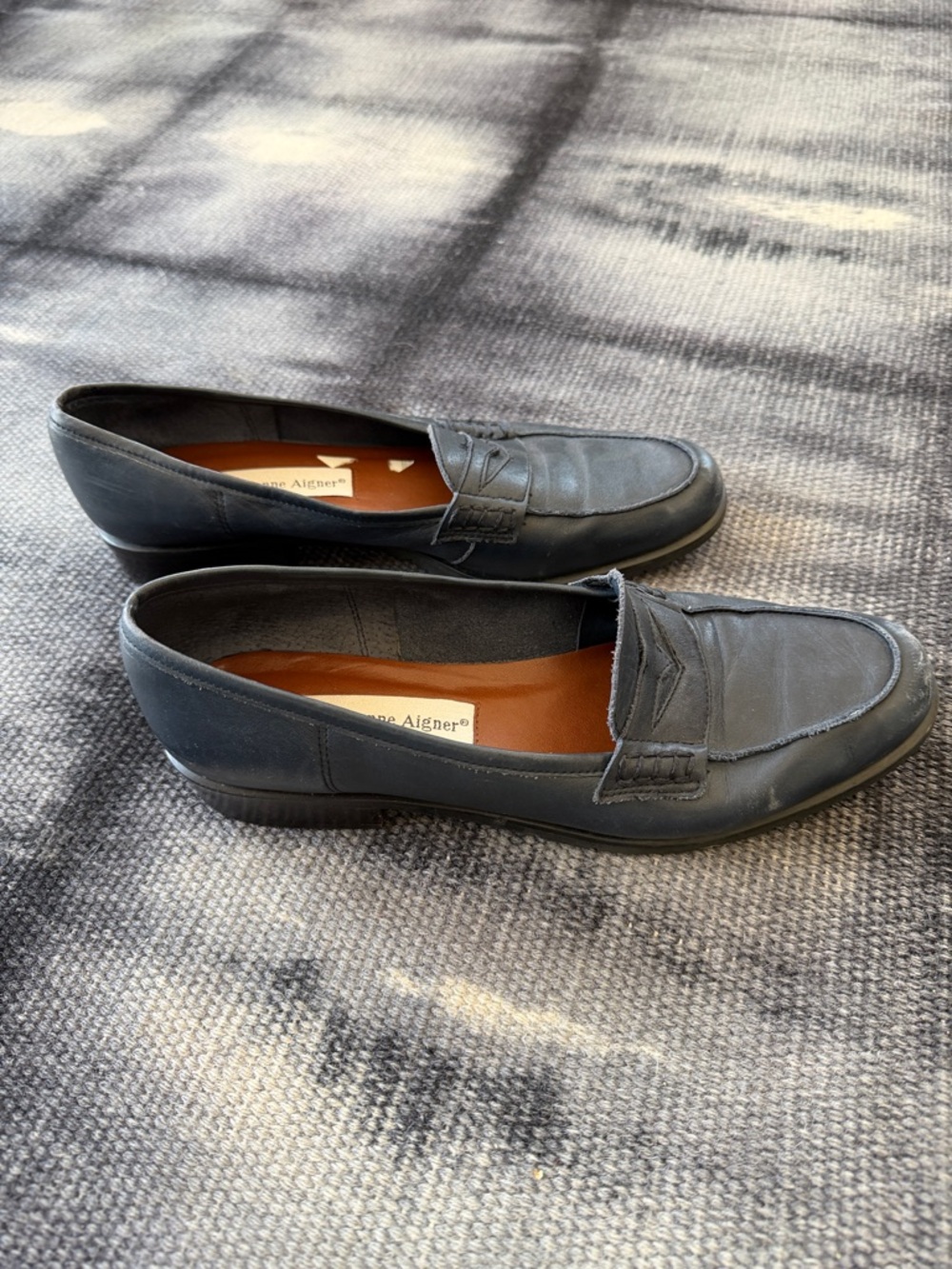 Etienne Aigner Emmy Navy Leather Women’s Penny Loafers